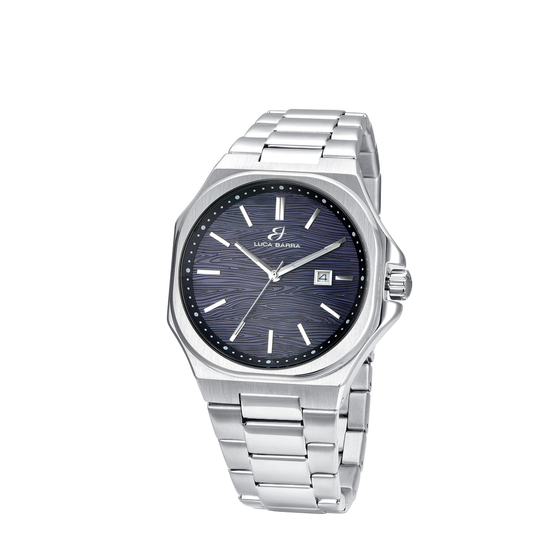 Luca Barra Gents Steel Watch with Blue Dial and Silver Details | Accessories | Fashion Watches | Men | Mens | Mens Watches | Watch