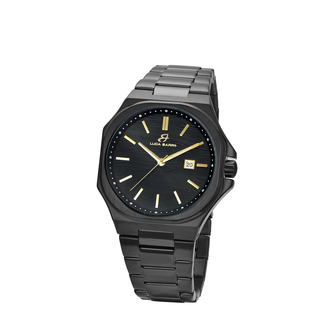Luca Barra Gents Watch in Black IP Steel, Black Dial and IP Gold Details | Accessories | Fashion Watches | Men | Mens | Mens Watches | Watch