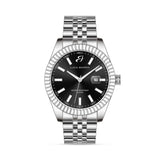 Luca Barra Gents Steel Watch with Knurled Bezel