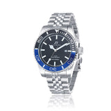Luca Barra Watch with Steel Case Black Dial, Black And Blue Bezel