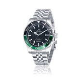 Luca Barra Watch with Steel Case, Black Dial, Black And Green Bezel