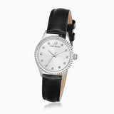 Luca Barra Ladies Steel Watch with Black Strap and Silver Dial