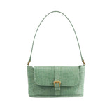 By Far Women's Miranda Fresh Green Croco-Embossed Leather Shoulder Bag