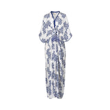 Bazzah Couture Women's White & Blue Jalabiya