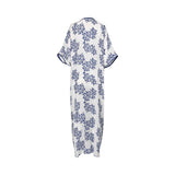 Bazzah Couture Women's White & Blue Jalabiya
