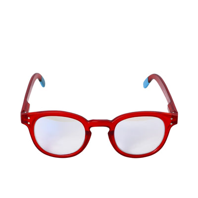 B+D Classic Round Frame Red Glasses with UV400 Protection