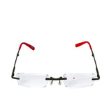 B+D Black and Red Rimless Reading Glasses