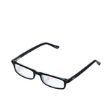B+D Unisex Black Rectangular Reading Glasses with Clear Lenses — Available Online Today.