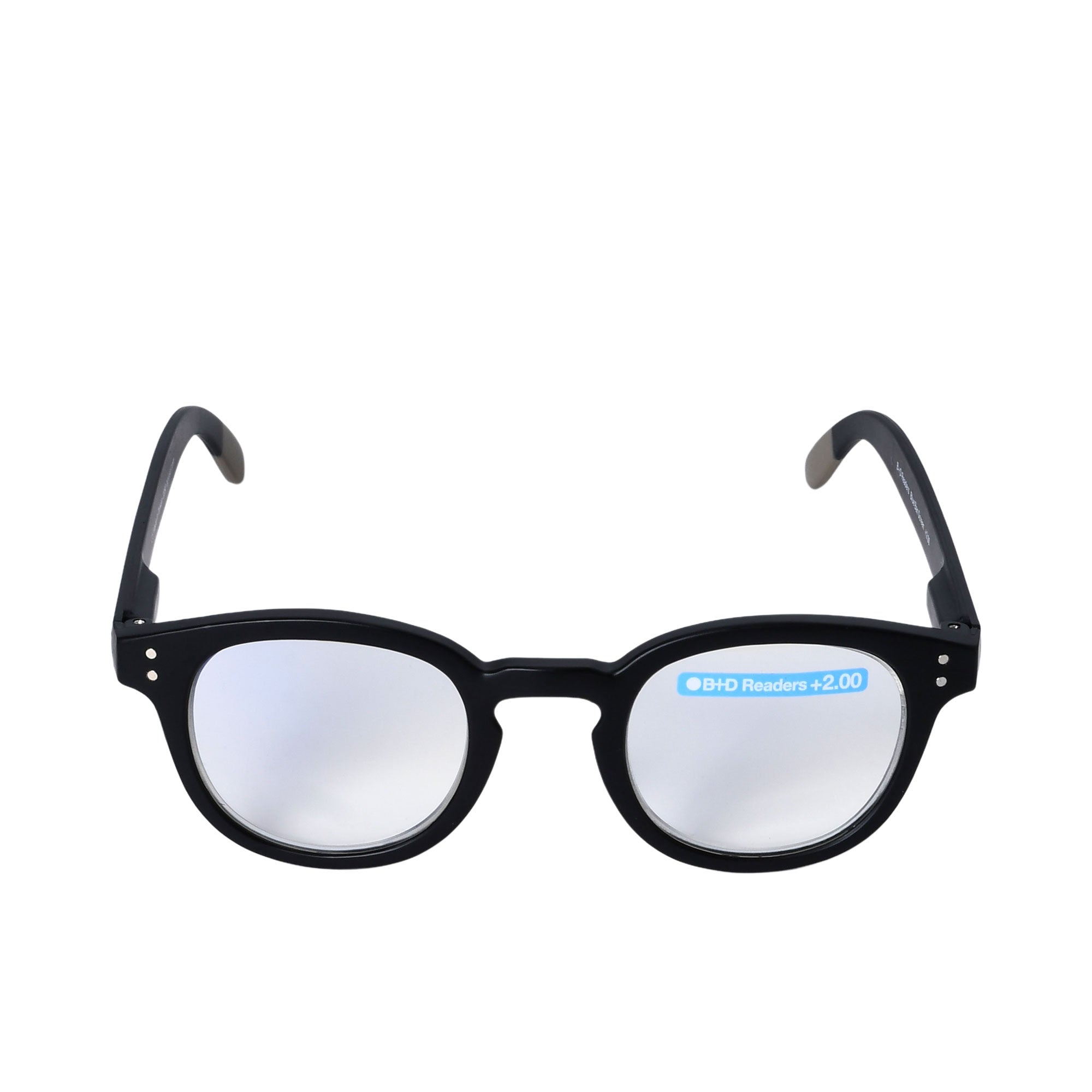 B+D Unisex Black Round Reading Glasses with Clear Lenses — Find Online Today.