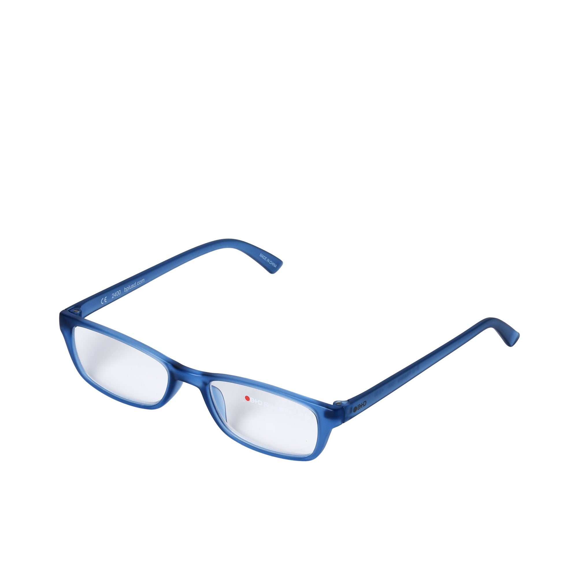 B+D Unisex Blue Rectangular Reading Glasses with Clear Lenses — Shop Now Online.
