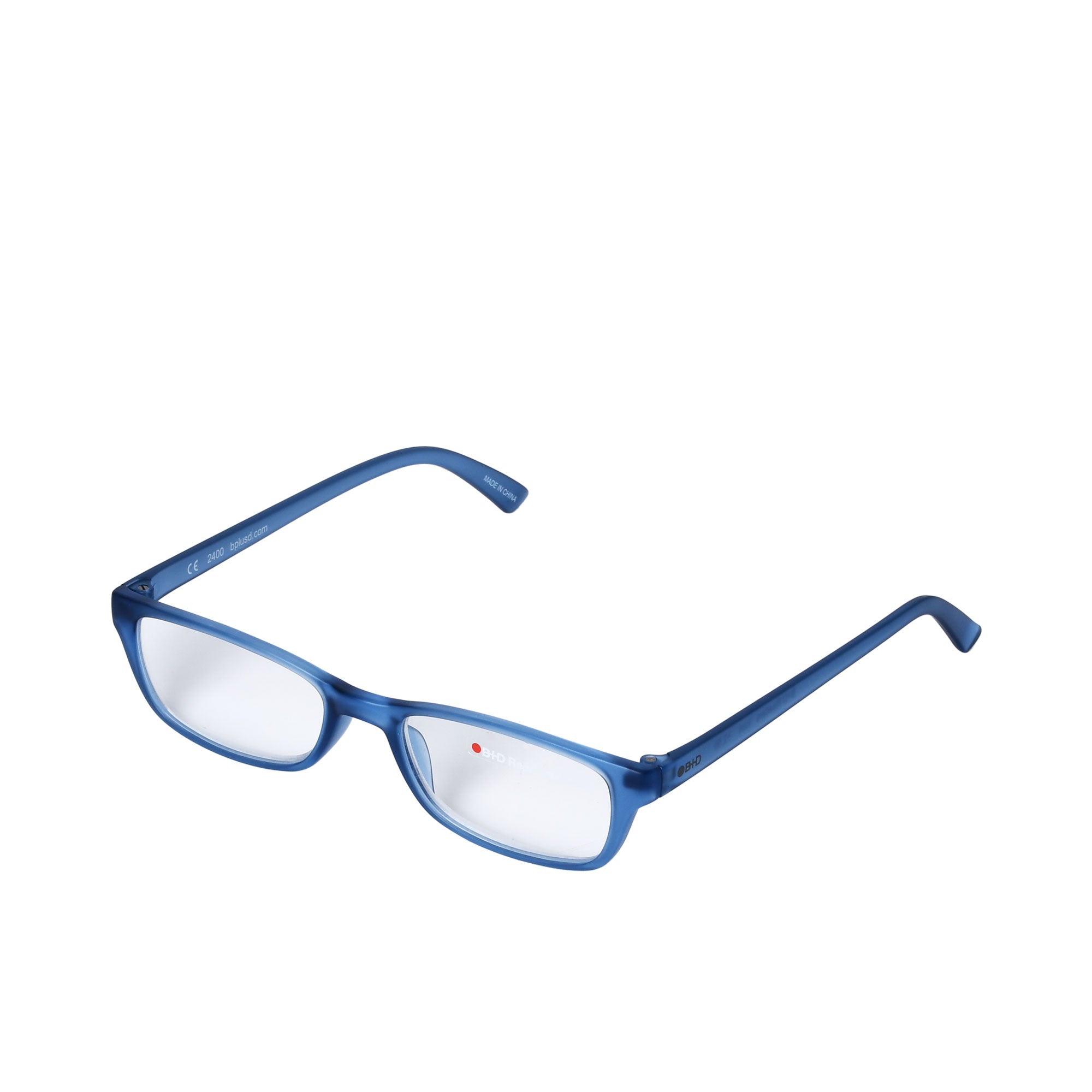 B+D Unisex Blue Rectangular Reading Glasses with Clear Lenses — Order Online Today.