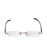 B+D Bronze & Brown Rimless Reading Glasses