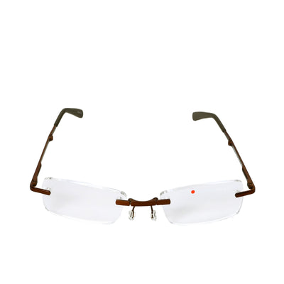 B+D Brown Rimless Reading Glasses