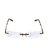 B+D Brown Rimless Reading Glasses