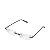 B+D Unisex Brown Rimless Reading Glasses with Clear Lenses — Shop Now Online.