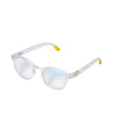 B+D Unisex Clear Round Reading Glasses with Yellow Tips and Clear Lenses — Shop the Latest Online.