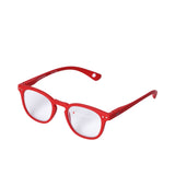 B+D Unisex Red Square Reading Glasses with Clear Lenses — Now Online.