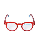 B+D Red & Blue Round Reading Glasses