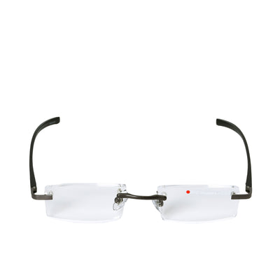B+D Black Rimless Reading Glasses with Gunmetal frame