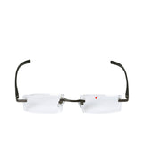 B+D Black Rimless Reading Glasses with Gunmetal frame
