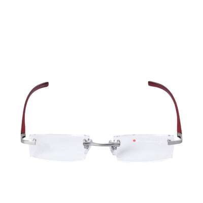 B+D Burgundy Rimless Reading Glasses