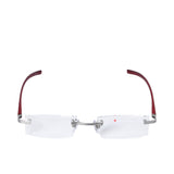 B+D Burgundy Rimless Reading Glasses