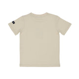 Back view Aigner Kids boys beige signature graphic t-shirt cotton top. Order Online Today