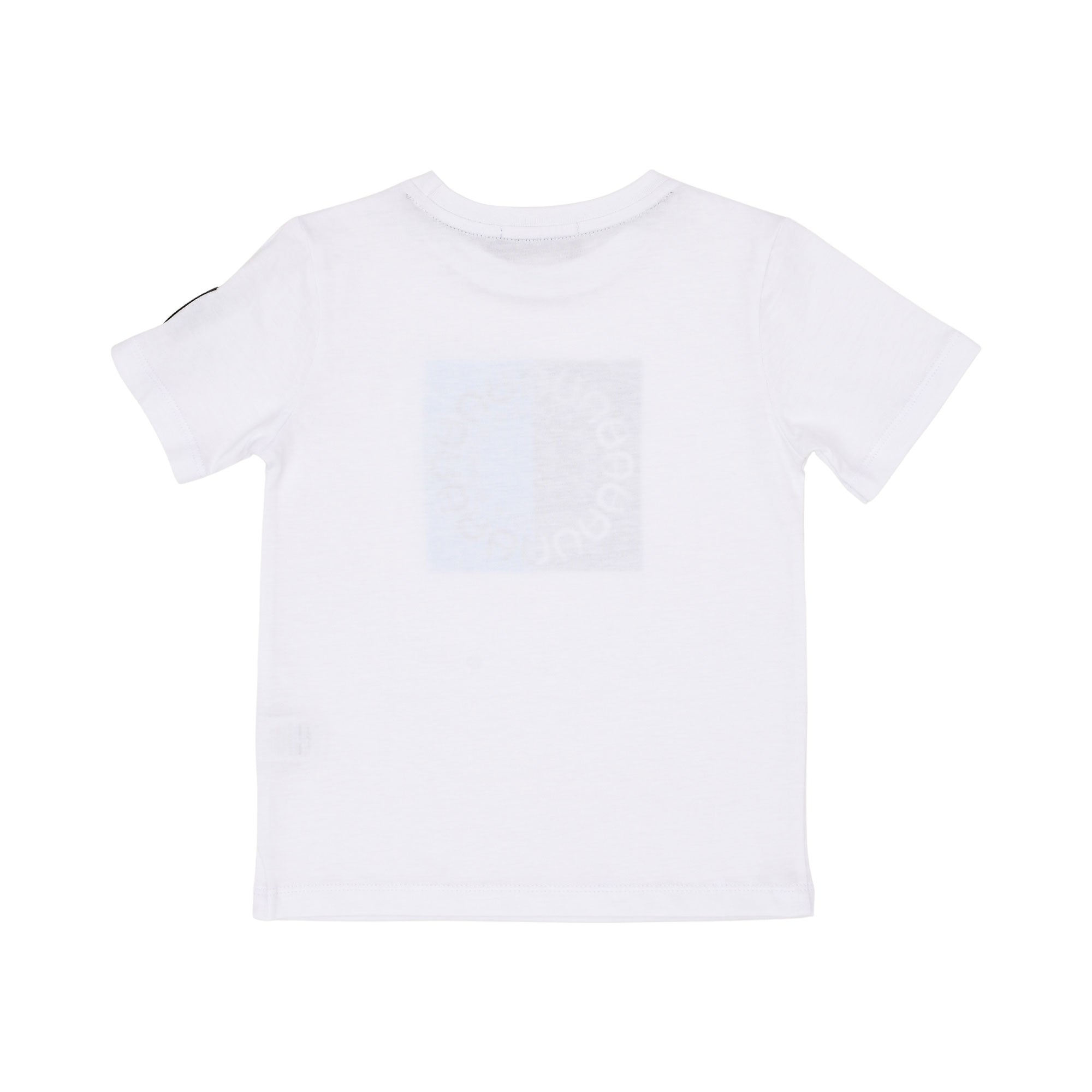 Back view of the Aigner Kids boys circular logo graphic White t-shirt. Order Online Today