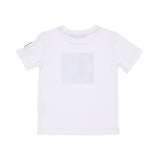 Back view of the Aigner Kids boys circular logo graphic White t-shirt. Order Online Today