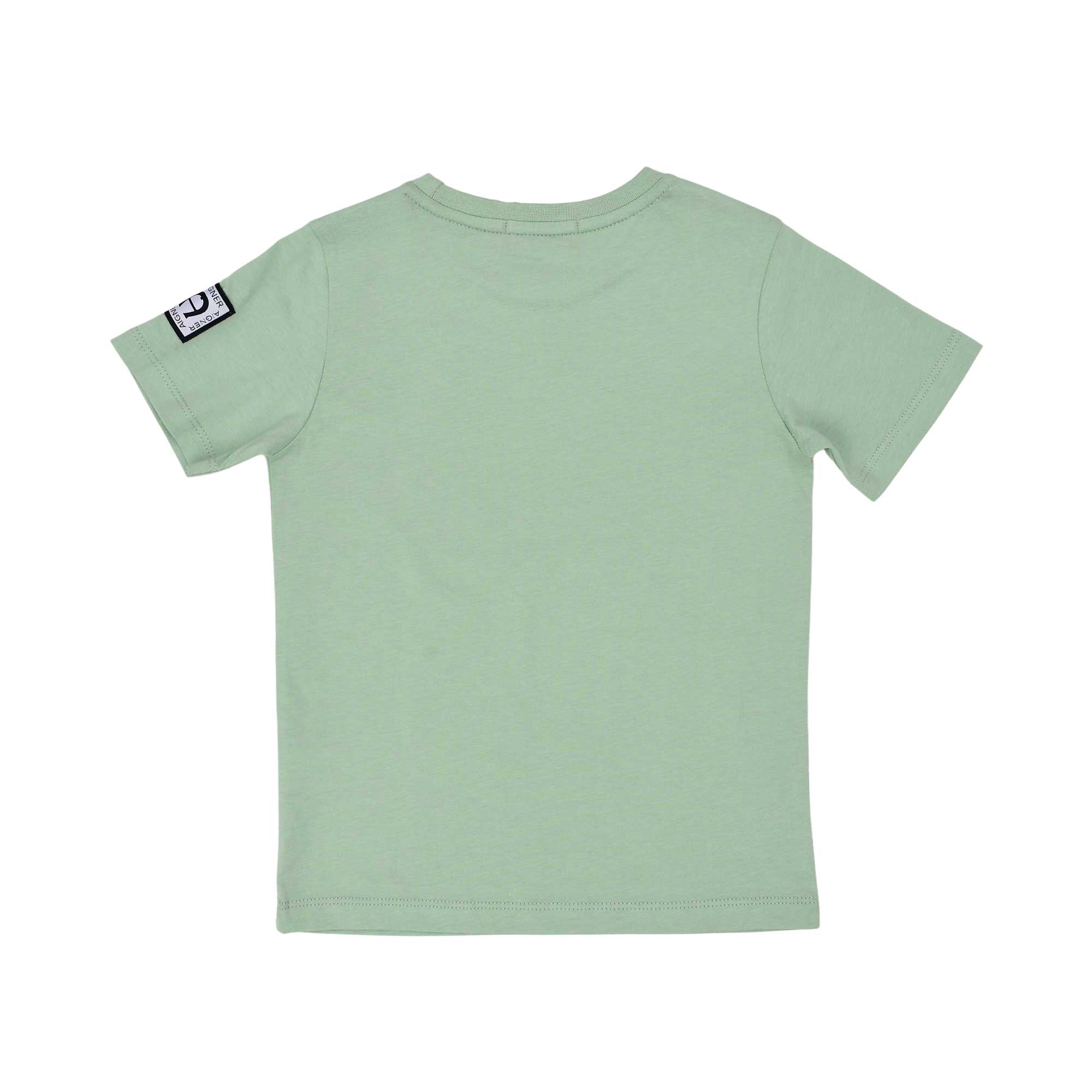 Back view of the Aigner Kids boys green t-shirt logo graphic. Shop Online Today.