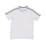 Back view of the Aigner Kids boys white cotton t-shirt logo. Shop Now Online