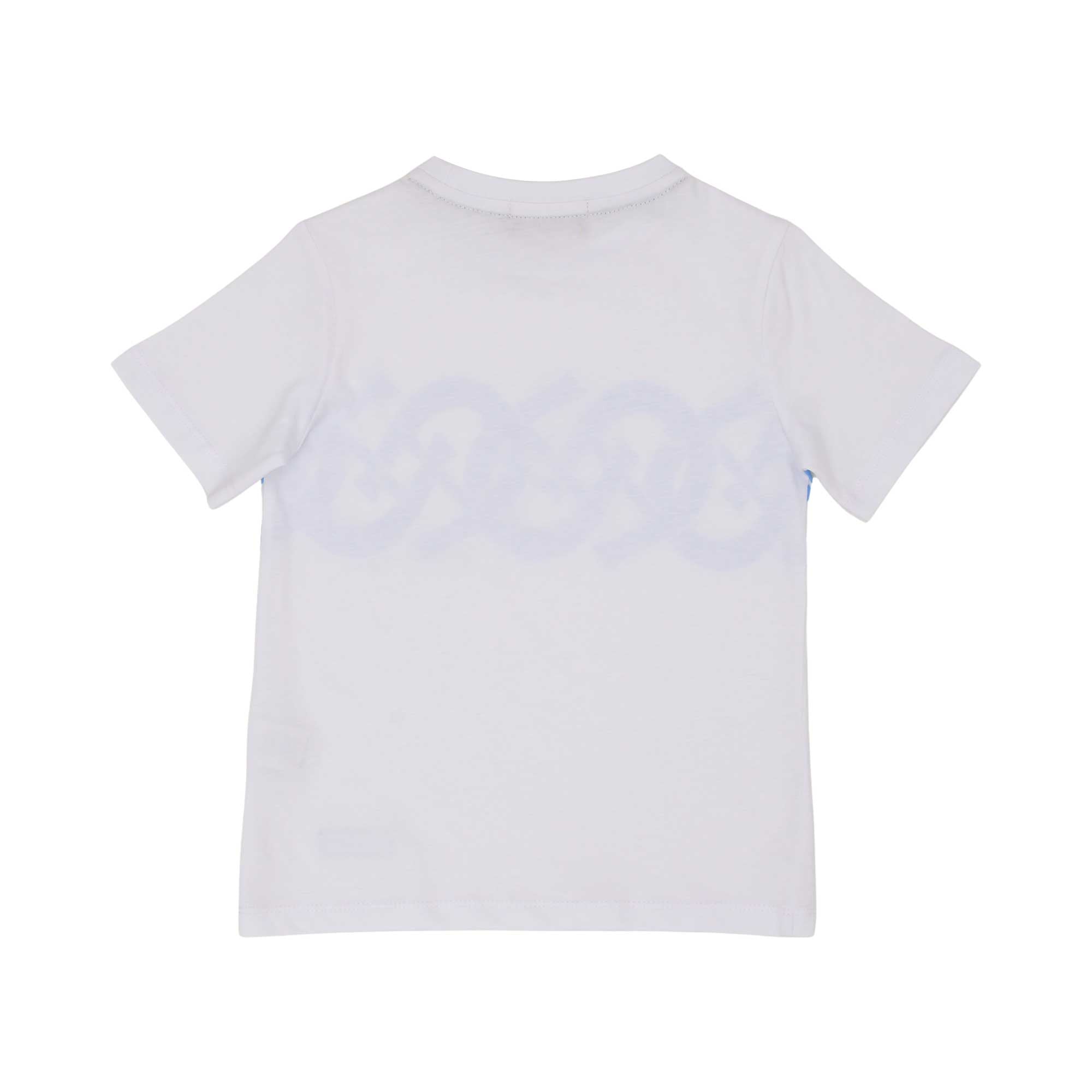 Back view of the Aigner Kids boys white t-shirt logo print. Available Online