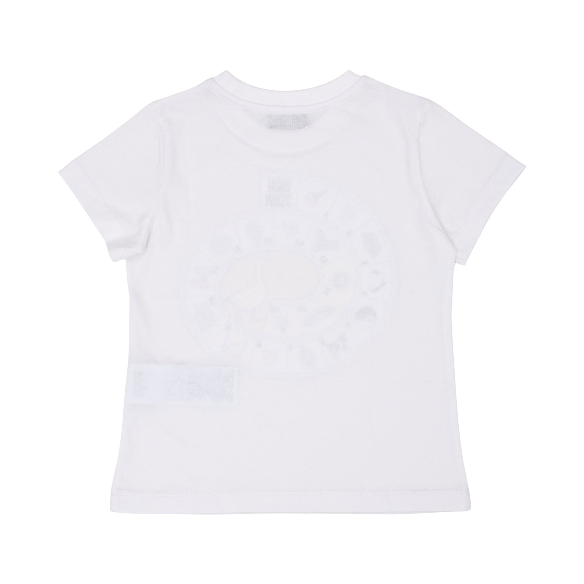 Back view of the Moschino kids girls white graphic print T-shirt cotton. Available Online