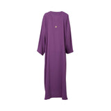 Back view of the Nero women's purple embroidered jalabiya with geometric panel. Shop the Latest Collection Online