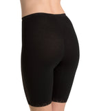 Back view of the Sloggi Basic+ black long panty, showing the high-waist fit and mid-thigh leg length. Shop the Latest Online