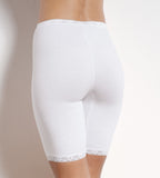 Back view of the Sloggi Basic+ white long panty, showcasing the high-waisted fit and soft cotton-stretch fabric. Shop Online Today