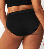 Back view of the Sloggi Ever Ease black Tai panty, showcasing the high-cut leg and smooth, soft fabric texture. Available for Online Purchase