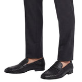 Baldinini Men's Black Woven Leather Penny Loafer