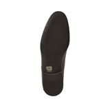 Bottom view of the Baldinini Derby shoe showcasing the dark brown rubber outsole with fine non-slip texturing, "Made in Italy" debossing, and a prominent B logo stamped on the heel pad against a white background.