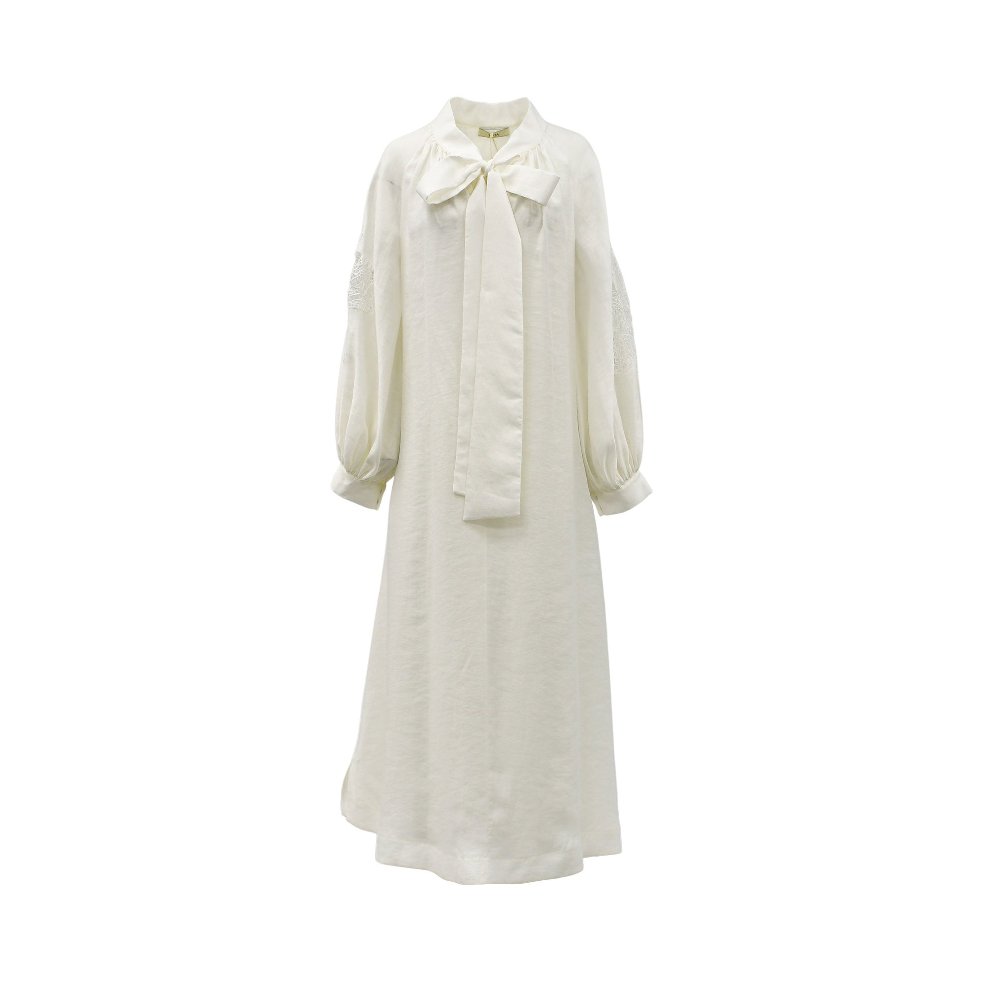 Baqa Women's White Long-Sleeve Dress with Bow Detail – Find Now Online