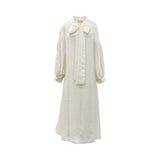Baqa Women's White Long-Sleeve Dress with Bow Detail – Find Now Online