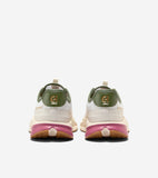 Pair of off-white mesh sneakers with olive green heel collars, gold-toned 'CH' logos, pink midsole accents, and tan outsoles.