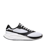 White and black Cole Haan GrandPrø All-Day City running sneaker with a mesh upper, smooth overlays, and a thick white sole.