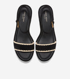 W36996:BLACK SUEDE / NATURAL RAFFIA