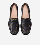 W34197:BLACK LEATHER/GOLD STUDS