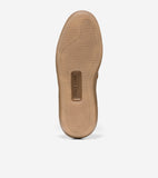Tan sneaker sole with horizontal ribbed texture and a raised rectangular logo patch featuring 'COLE HAAN GRAND360' text.