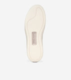Cream sneaker sole with a ribbed texture and a central beige rectangular patch displaying 'COLE HAAN GRANDPRØ' text.