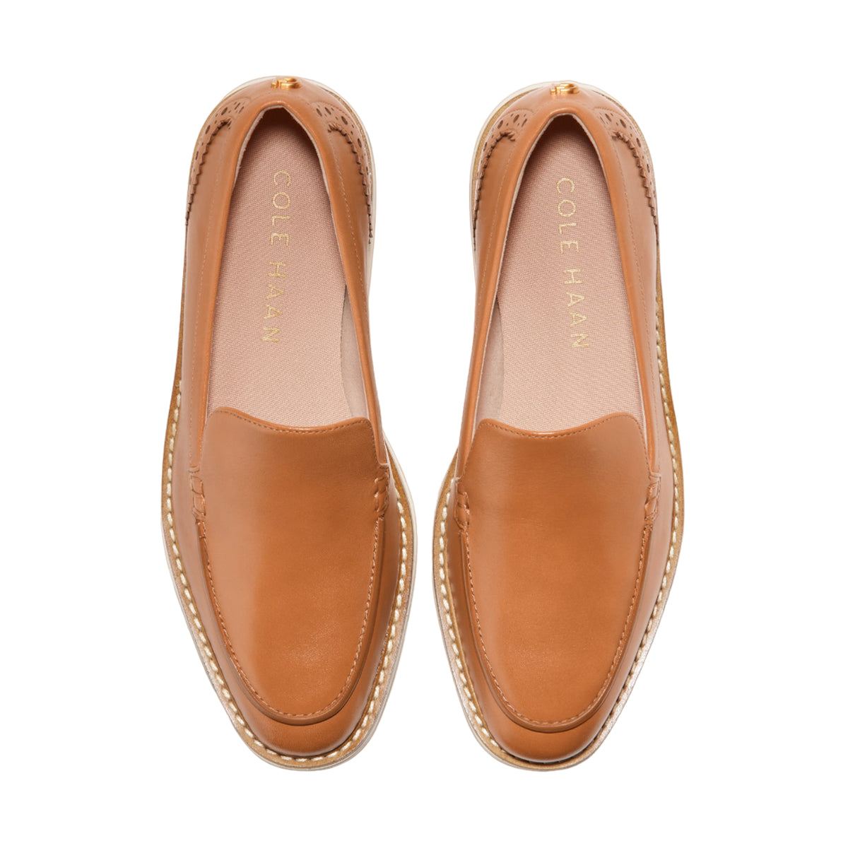 New Cole Haan grand city venetian driver loafers tan leather preppy academia Men main image 4
