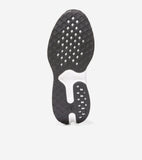Black and white sneaker sole with diamond-patterned tread. White midsole sections and embossed Cole Haan branding.