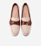 W35409:NATURAL 2 TONE CANVAS/CH MAHOGANY CROC PRINT LTHR